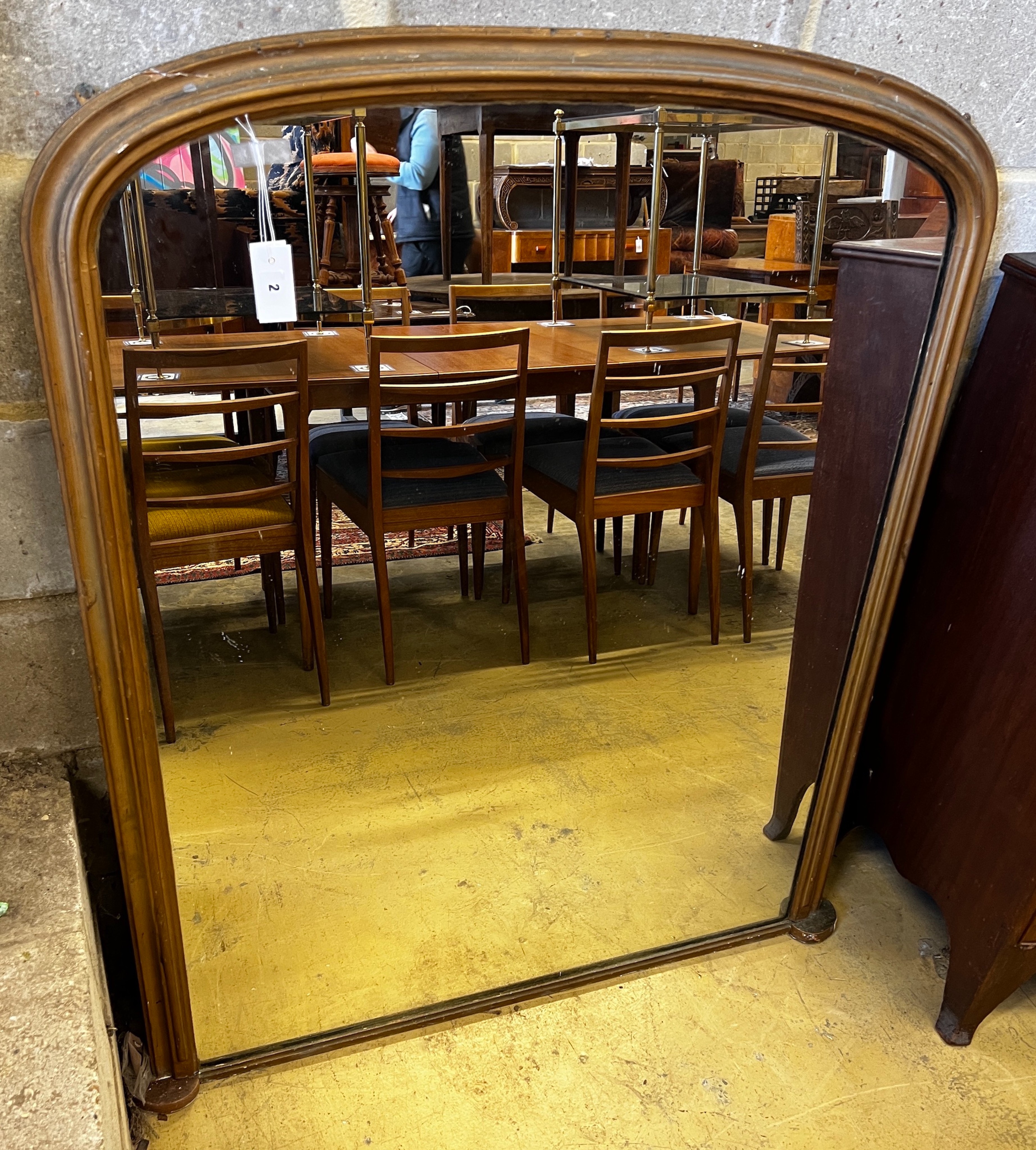 A Victorian giltwood overmantel mirror, width 108cm, height 130cm